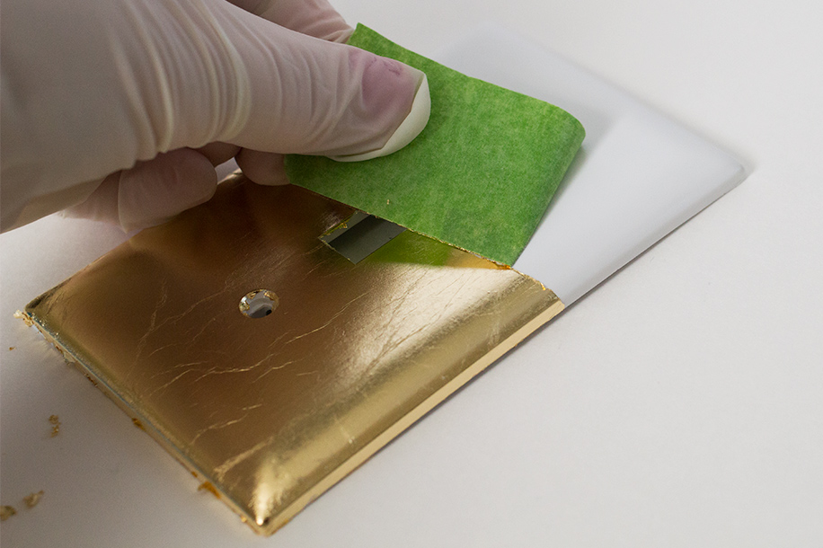 Sarah Hearts DIY Gold Leaf Light Switch Cover